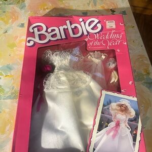 VintageBarbie "Wedding of the Year" Bridal Gown Outfit — White with Pink Accents